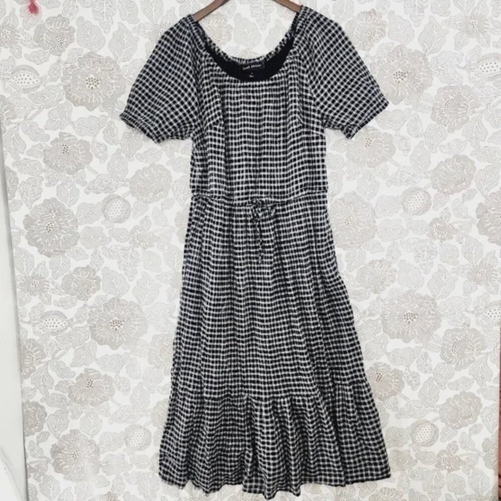 Lane Bryant Tunic Midi Dress Short Sleeve Plaid Dress 12